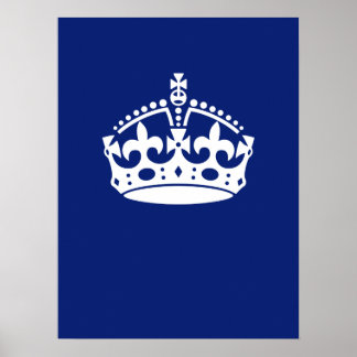 Behalt eines Calm Crown-Symbols auf Navy Blue Poster