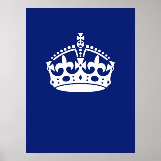 Behalt eines Calm Crown-Symbols auf Navy Blue Poster (Vorne)