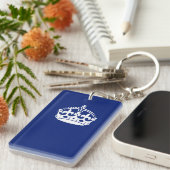 Behalt eines Calm Crown-Symbols auf Navy Blue Schlüsselanhänger (Vorderseite rechts)