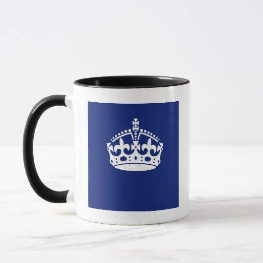 Behalt eines Calm Crown-Symbols auf Navy Blue Tasse (Links)