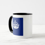 Behalt eines Calm Crown-Symbols auf Navy Blue Tasse (Vorderseite Links)