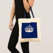 Behalt eines Calm Crown-Symbols auf Navy Blue Tragetasche (Vorderseite (Produkt))