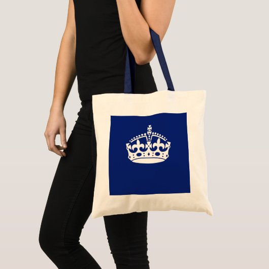 Behalt eines Calm Crown-Symbols auf Navy Blue Tragetasche (Vorderseite (Produkt))