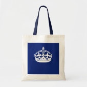 Behalt eines Calm Crown-Symbols auf Navy Blue Tragetasche (Vorne)