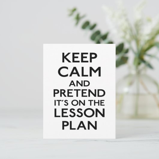 Behalt eines Calm Lesson Plans Postkarte (Stehend Vorderseite)