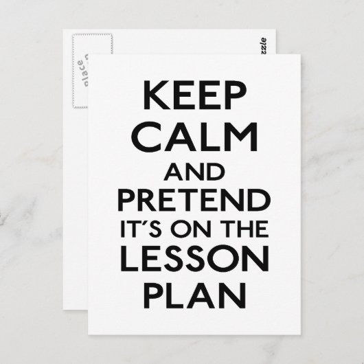 Behalt eines Calm Lesson Plans Postkarte (Vorne/Hinten)