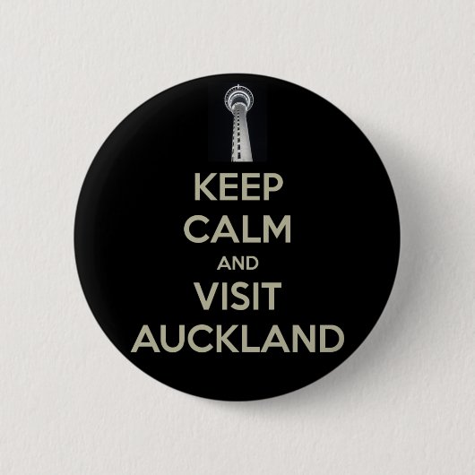 behalt eines ruhigen Besuchs in der Auckland Button (Vorderseite)