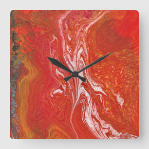 Behalt eines Triebwerks mit 1 lebendiger roter Wal Quadratische Wanduhr