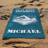 Behalt einfach das Schwimmer Monogramm Strandtuch