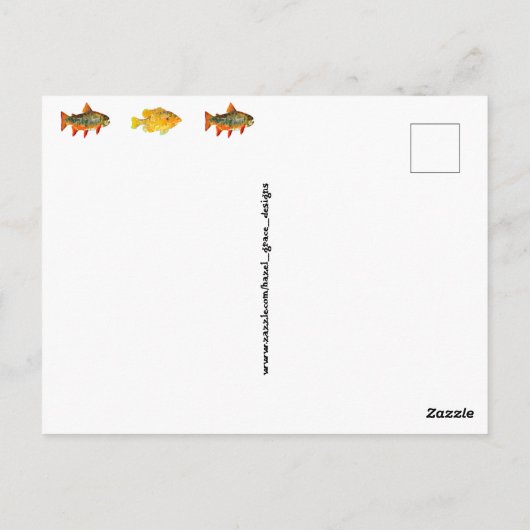 Behalt einfach eine Sammlung von Fischen Postkarte (Rückseite)