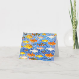 Behalt einfach eine Sammlung von Fischkarten Dankeskarte