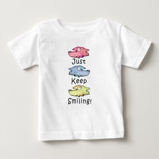 Behalt einfach lächeln! Farbiger Zahnfisch Baby T-shirt (Vorderseite)