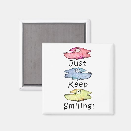 Behalt einfach lächeln! Farbiger Zahnfisch Magnet (Vorderseite/Rückseite)