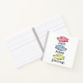 Behalt einfach lächeln! Farbiger Zahnfisch Notizblock (Innenseite)