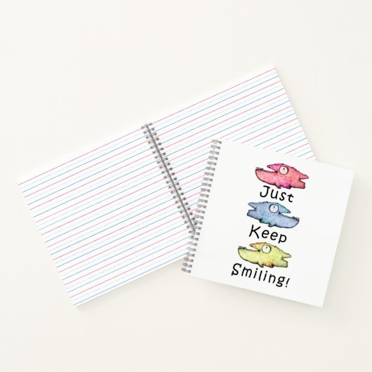 Behalt einfach lächeln! Farbiger Zahnfisch Notizblock (Innenseite)