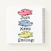 Behalt einfach lächeln! Farbiger Zahnfisch Notizblock (Rückseite)