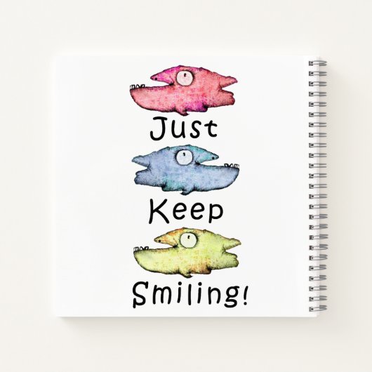 Behalt einfach lächeln! Farbiger Zahnfisch Notizblock (Rückseite)