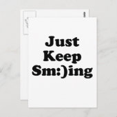 Behalt einfach lächeln postkarte (Vorne/Hinten)