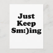 Behalt einfach lächeln postkarte (Vorderseite)