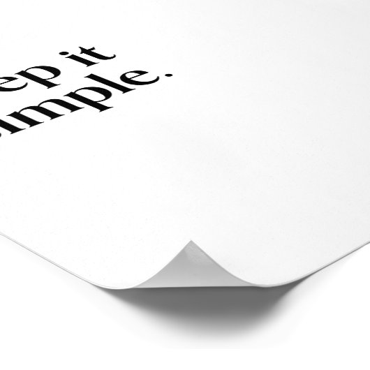 Behalt einfach moderne Kunst Poster (Ecke)