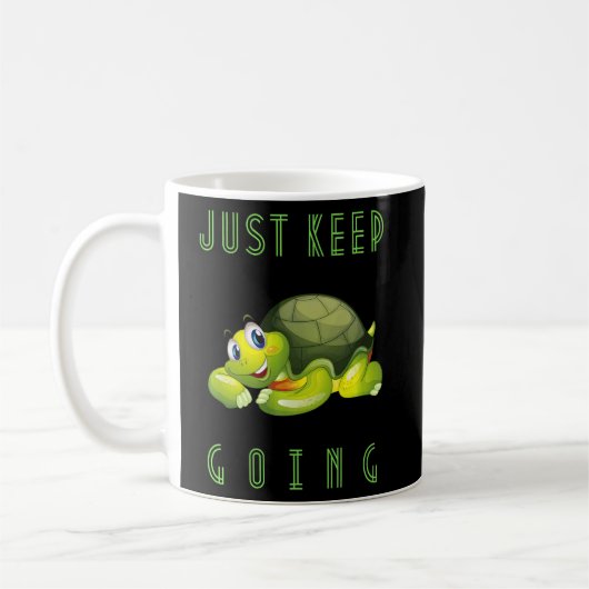 Behalt einfach Niedlich Turtle Tortoise Motivieren Kaffeetasse (Links)