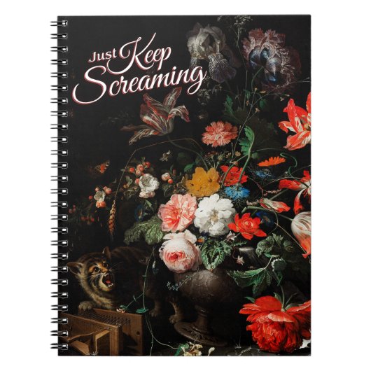 Behalt einfach nur Schreie Notizblock (Vorderseite)