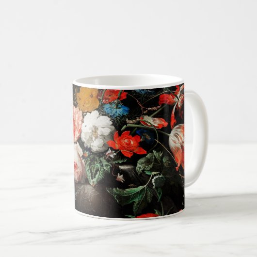 Behalt einfach nur Screaming - florale Kunst Kaffeetasse (VorderseiteRechts)