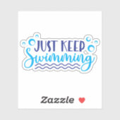 Behalt einfach schwimmen aufkleber (Blatt)