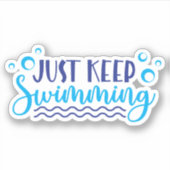 Behalt einfach schwimmen aufkleber (Vorderseite)