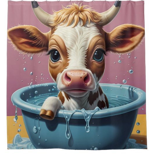 Behalt einfach Scrubbing - Funny Animal Portraits Duschvorhang (Vorderseite)