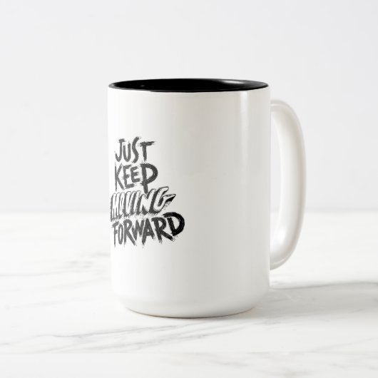 Behalt einfach vorwärts zu gehen Design Zweifarbige Tasse (VorderseiteRechts)