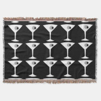 Behalt 'Em Coming Martini Throw Blanket (b&w)