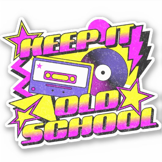 Behalt es alte Schule Aufkleber (Vorderseite)