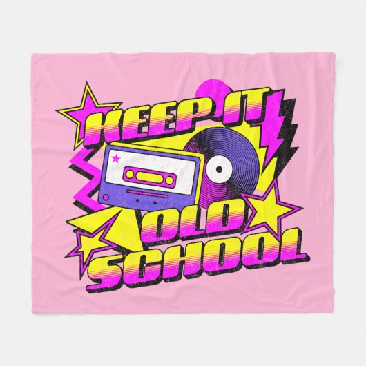 Behalt es alte Schule Fleecedecke (Vorderseite (Horizontal))