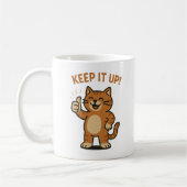 Behalt es auf! Motivierend Ermutigung Retro-Katze Kaffeetasse (Links)