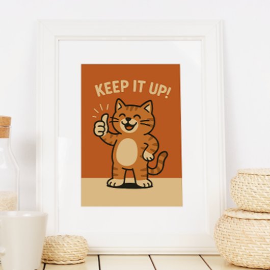 Behalt es auf! Motivierend Niedlicher Retro-Cartoo Poster