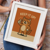 Behalt es auf! Motivierend Niedlicher Retro-Cartoo Poster