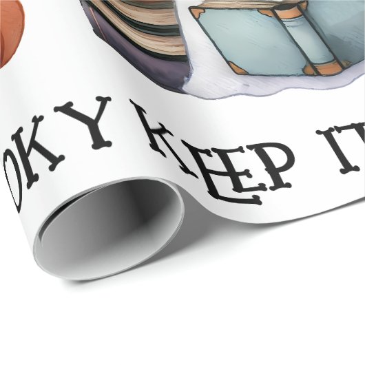 Behalt es Booky Booky Halloween Spooky Lesen Custo Geschenkpapier (Rolleneckpunkt)