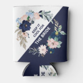 Behalt es cool für Bride- Marine Blume blühen Dosenkühler (Vorderseite)