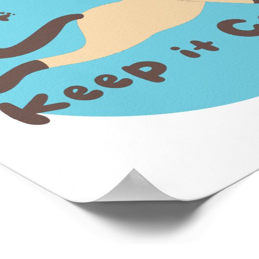 Behalt es cool Kawaii lustige Katze Praxis Yoga Po Poster (Ecke)