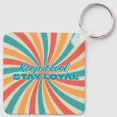 Behalt es cool Retro Hund Schlüsselanhänger (Rückseite)