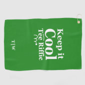 Behalt es Cool und sei T-Shirt Riffice Initialen Golfhandtuch (Horizontal)