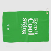 Behalt es Cool und Swing Golf Thema Golfhandtuch (Horizontal)