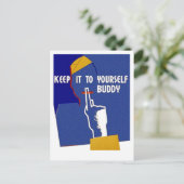 Behalt es dir selbst Buddy Postkarte (Stehend Vorderseite)
