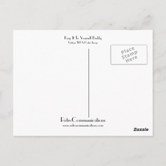 Behalt es dir selbst Buddy Postkarte (Rückseite)