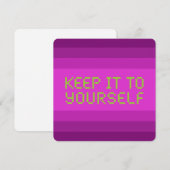 Behalt es dir selbst Pink Gfx Flat Card (Vorne/Hinten)