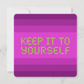 Behalt es dir selbst Pink Gfx Flat Card (Vorderseite)