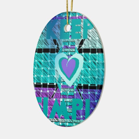 Behalt es einfach keramik ornament (Links)