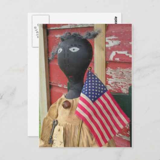 Behalt es einfach primitive Puppe Postkarte (Vorne/Hinten)