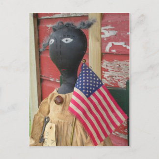 Behalt es einfach primitive Puppe Postkarte